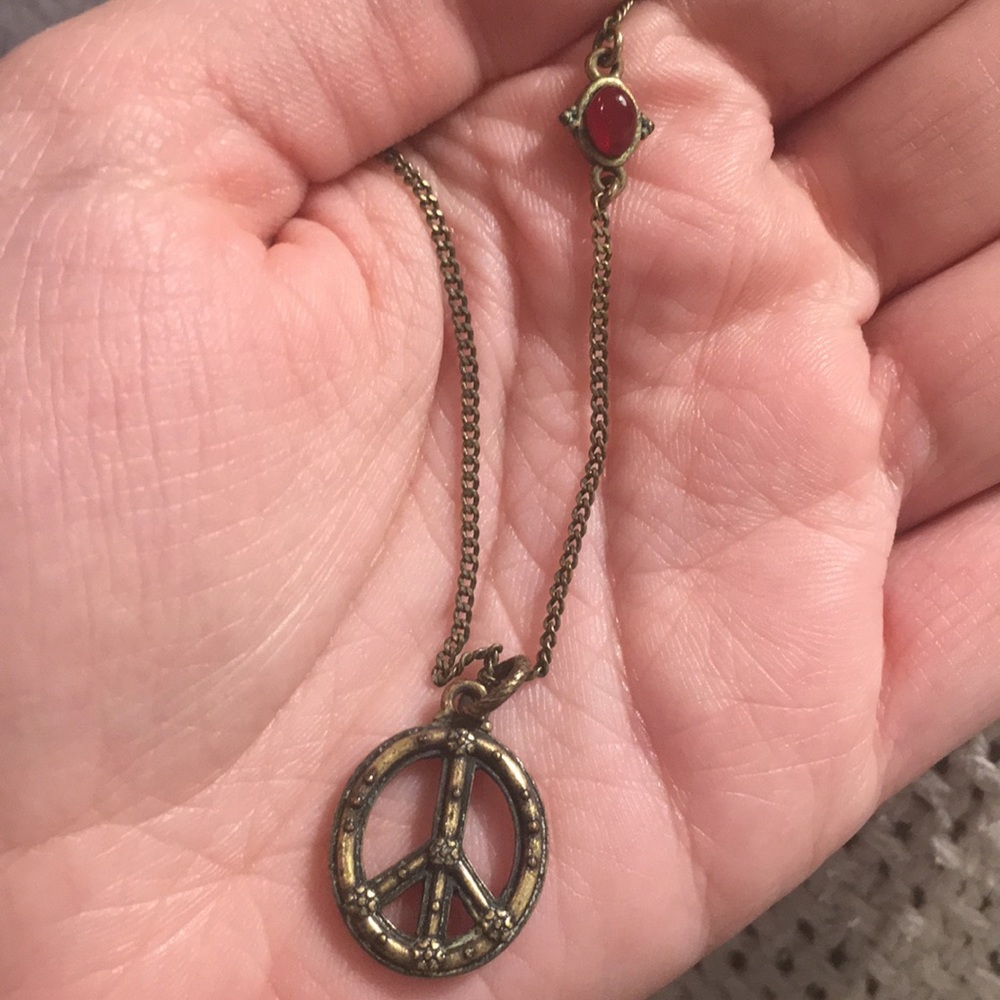 Lucky Brand Peace Sign Necklace